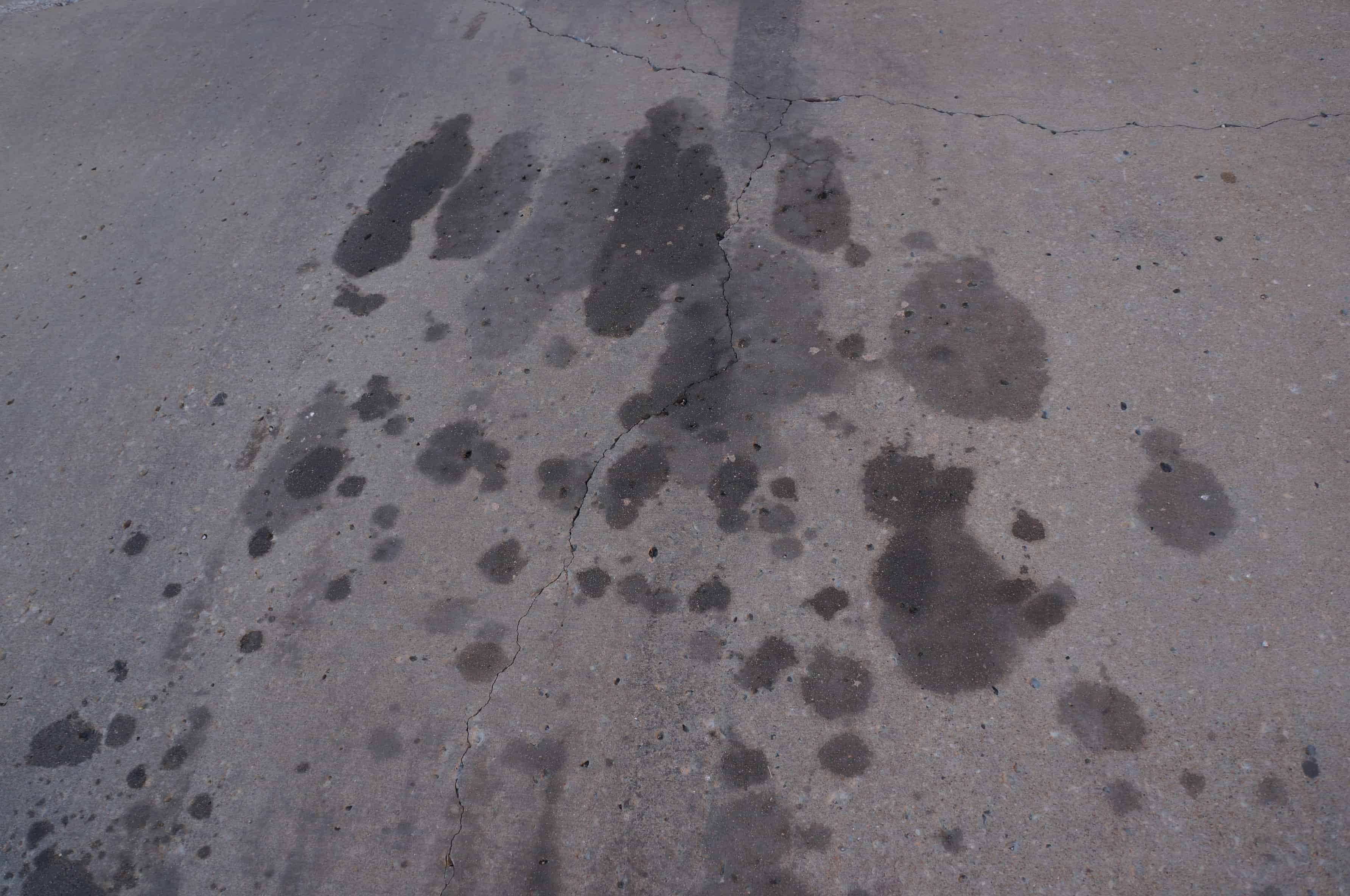 Oil stain on concrete