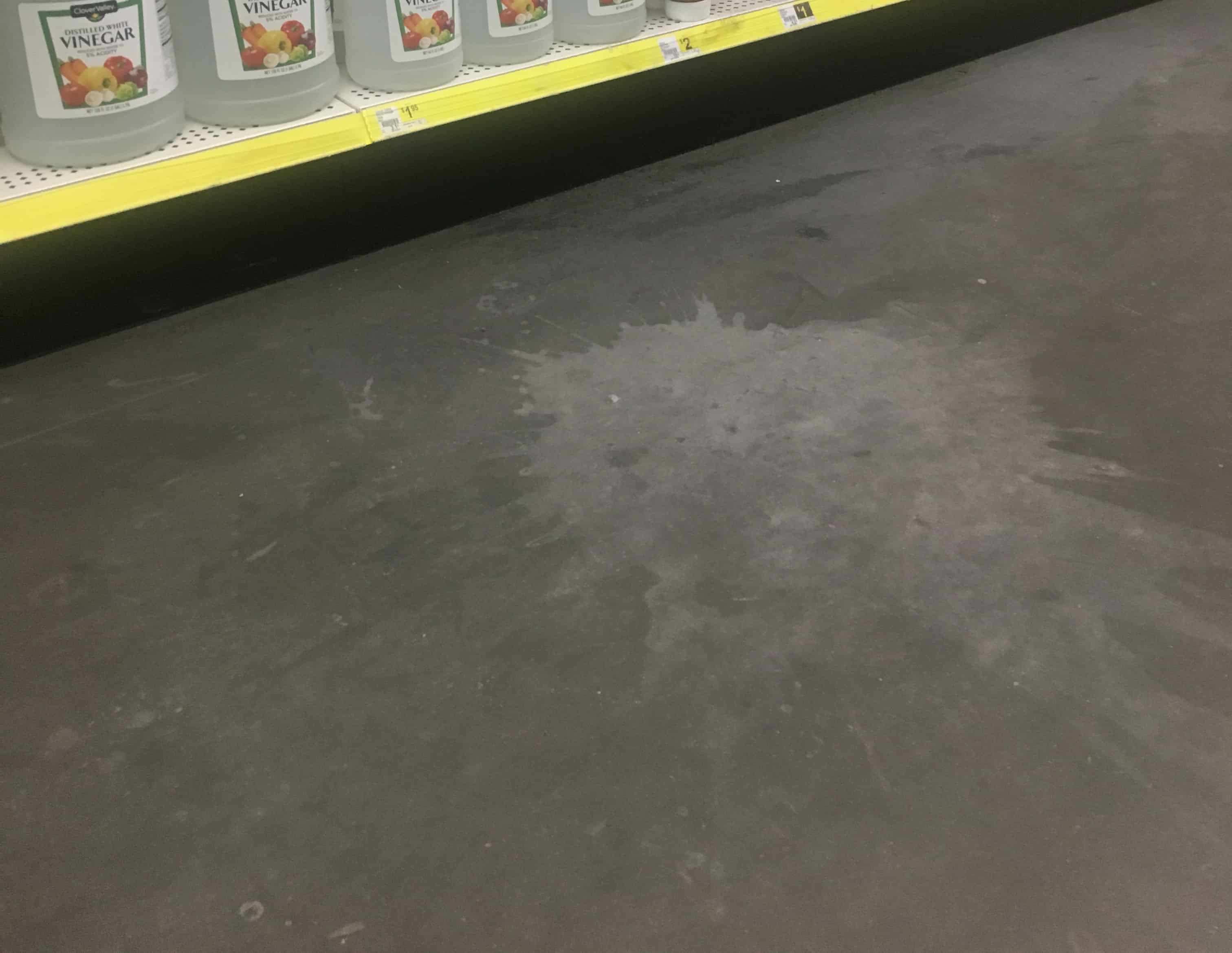 Acidic stain on concrete