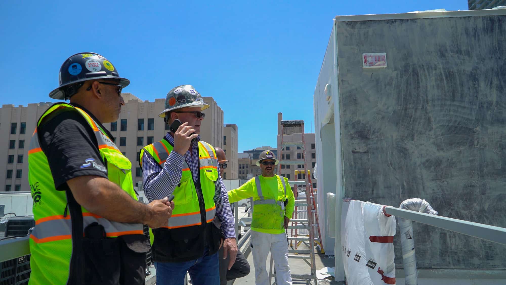 Bill Seidel  oversees the use of Safety Peel 1. 