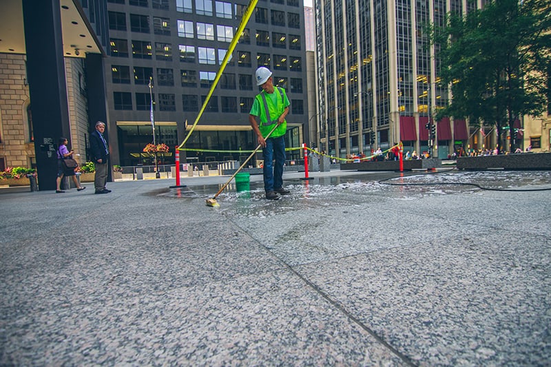 Dirksen Federal Building plaza cleaned with Klean 'N Release Cleaner