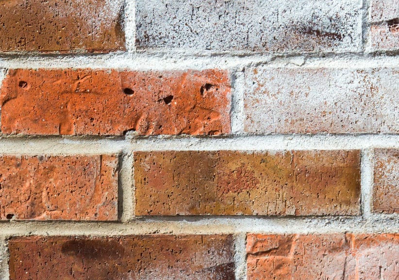 Efflorescence on brick