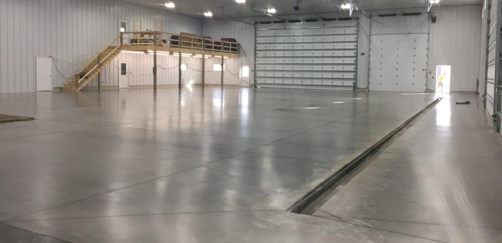 An agricultural facility floor Dancer's team polished and sealed. 