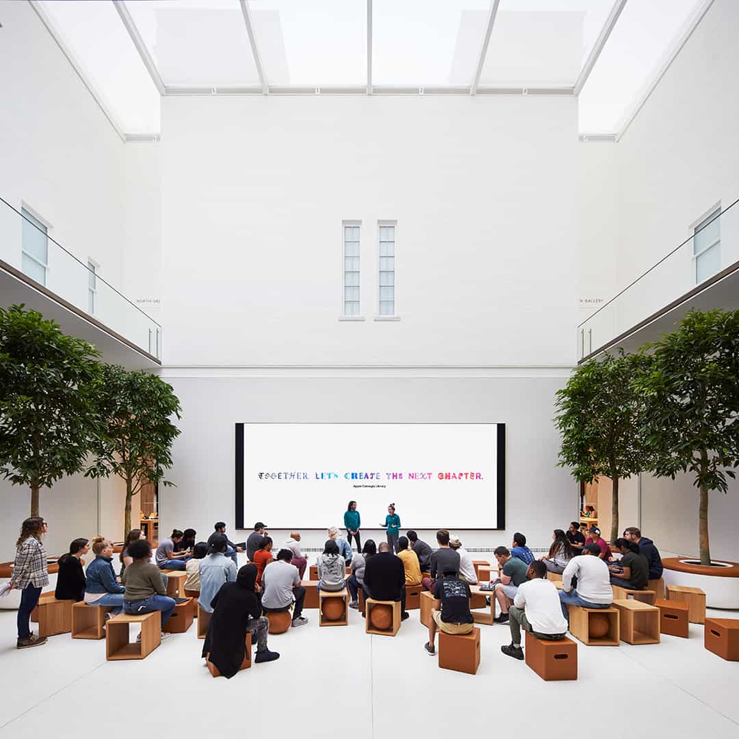 In addition to serving as an Apple retail store, the 63,000-square-foot space also hosts free daily programs and sessions led by local artists and creators, Apple says.