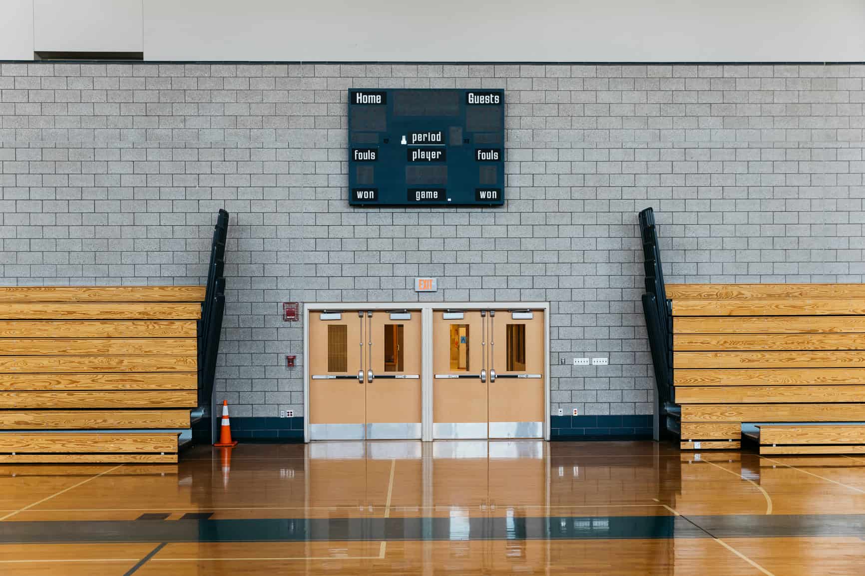 Stock Photo of High School Gymnasium