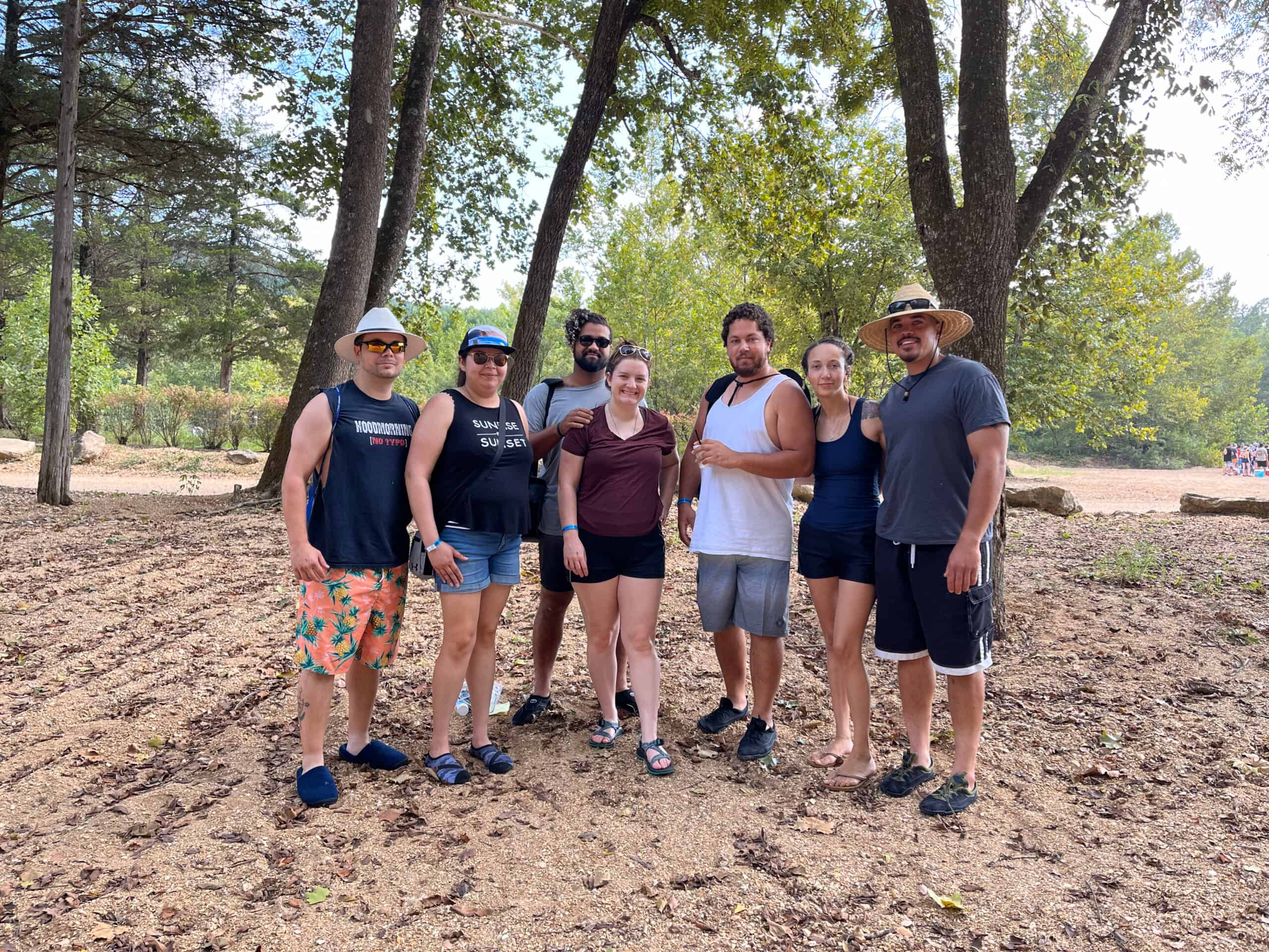 Landyn (right), and Zoe (second from right) on a float trip with friends