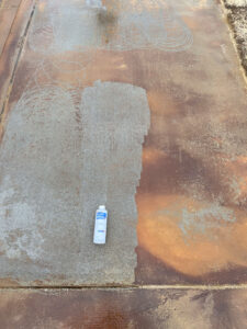 rust stains cleaned up by Light Duty Concrete Cleaner