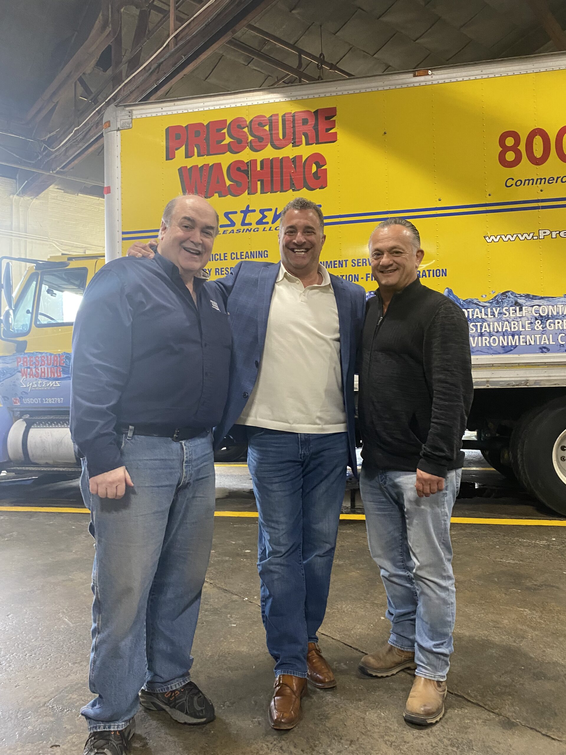 From left to right: Mike Millette, senior estimator; Bill Mologousis, president; and Tony Spacone, operations chief. Photo courtesy PWS