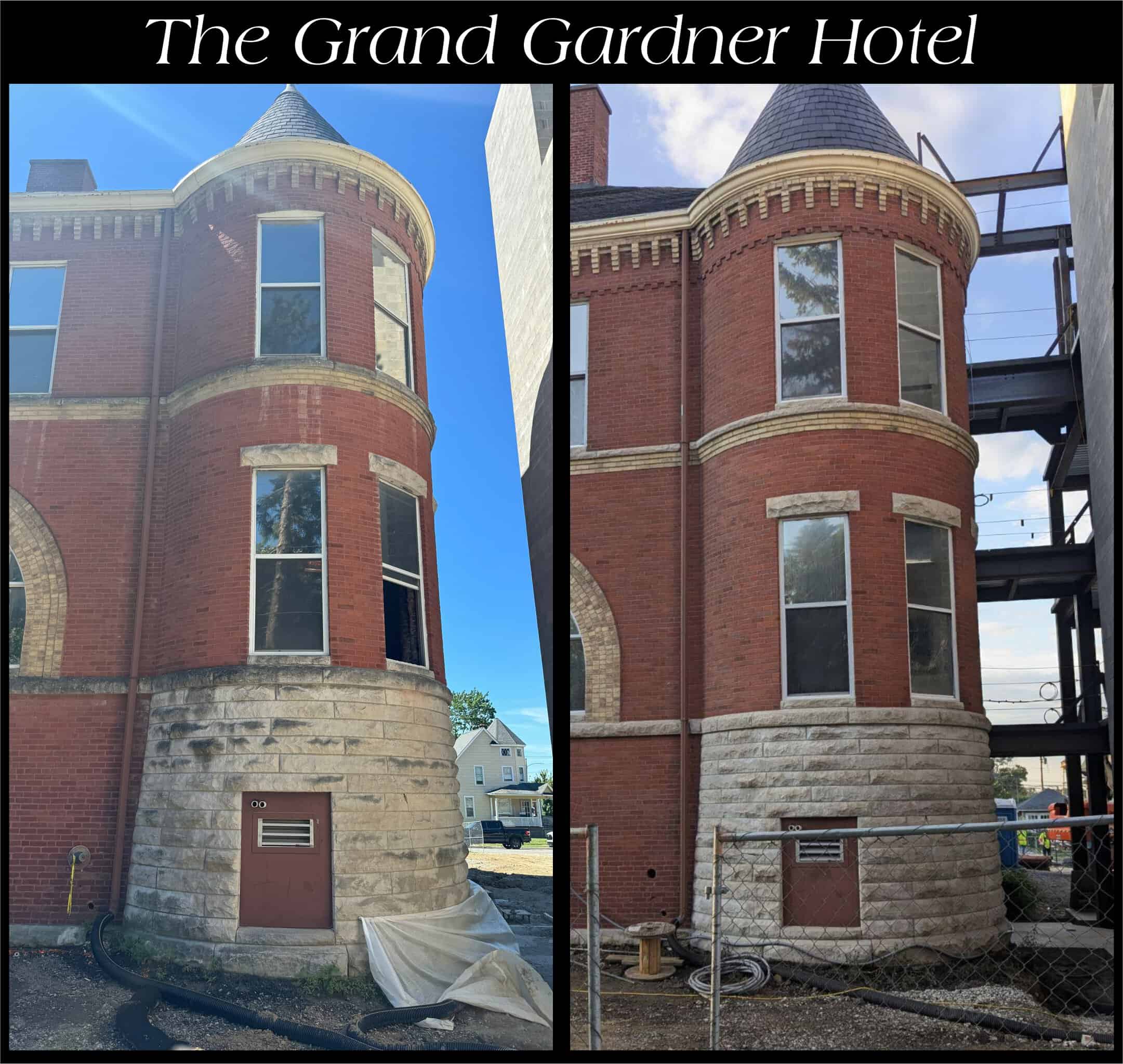 The Grand Gardner Hotel in Valparaiso, Ind., was restored with PROSOCO products in 2024. Photo courtesy RestoreWorks