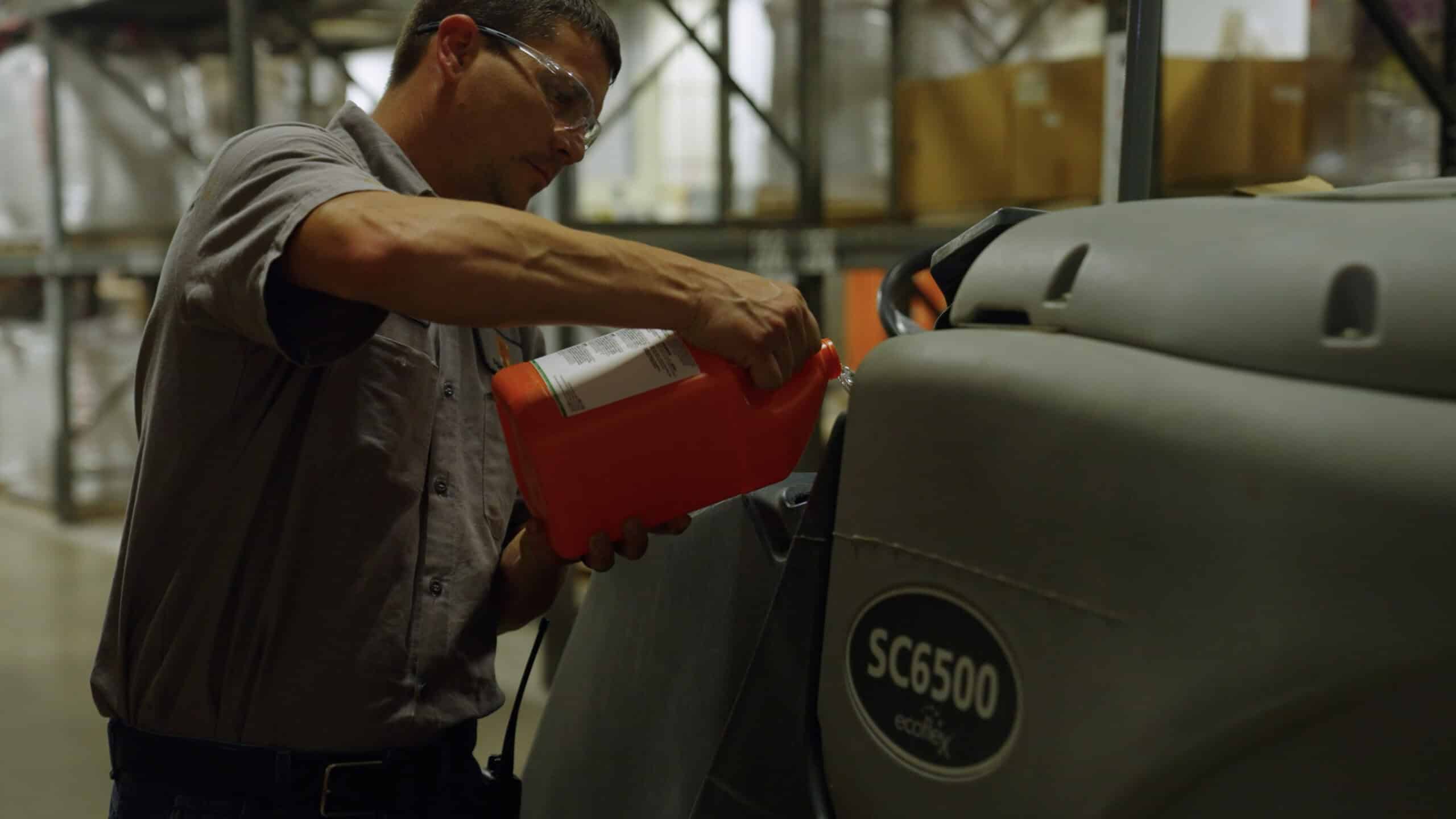 BD Klean 595 into auto scrubber