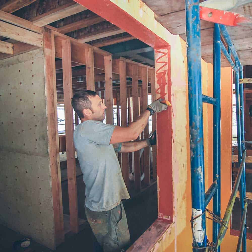 Reason #1 why blower door tests fail: Continuity is assumed instead of detailed. The R-Guard system is designed to provide a continuous, monolithic, fluid-applied air and water barrier.